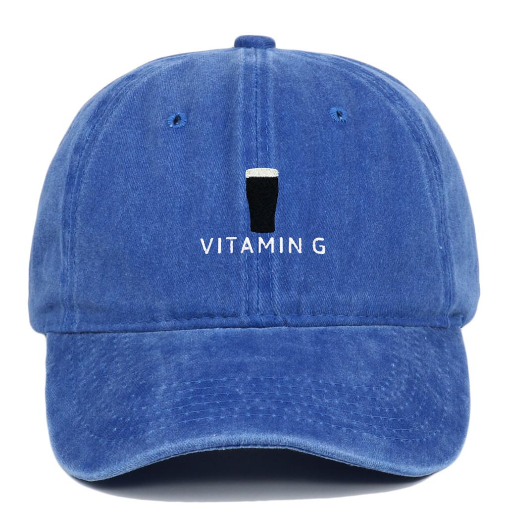 Vitamin G Letter Vintage Baseball Cap With Breathable Cotton And Curved Brim