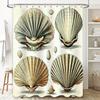 Vibrant Sea Shell Print Shower Curtain for Bathroom Decor 180cm X W235cm / 72inch X H92inch Waterproof Fabric Various Colors Ava