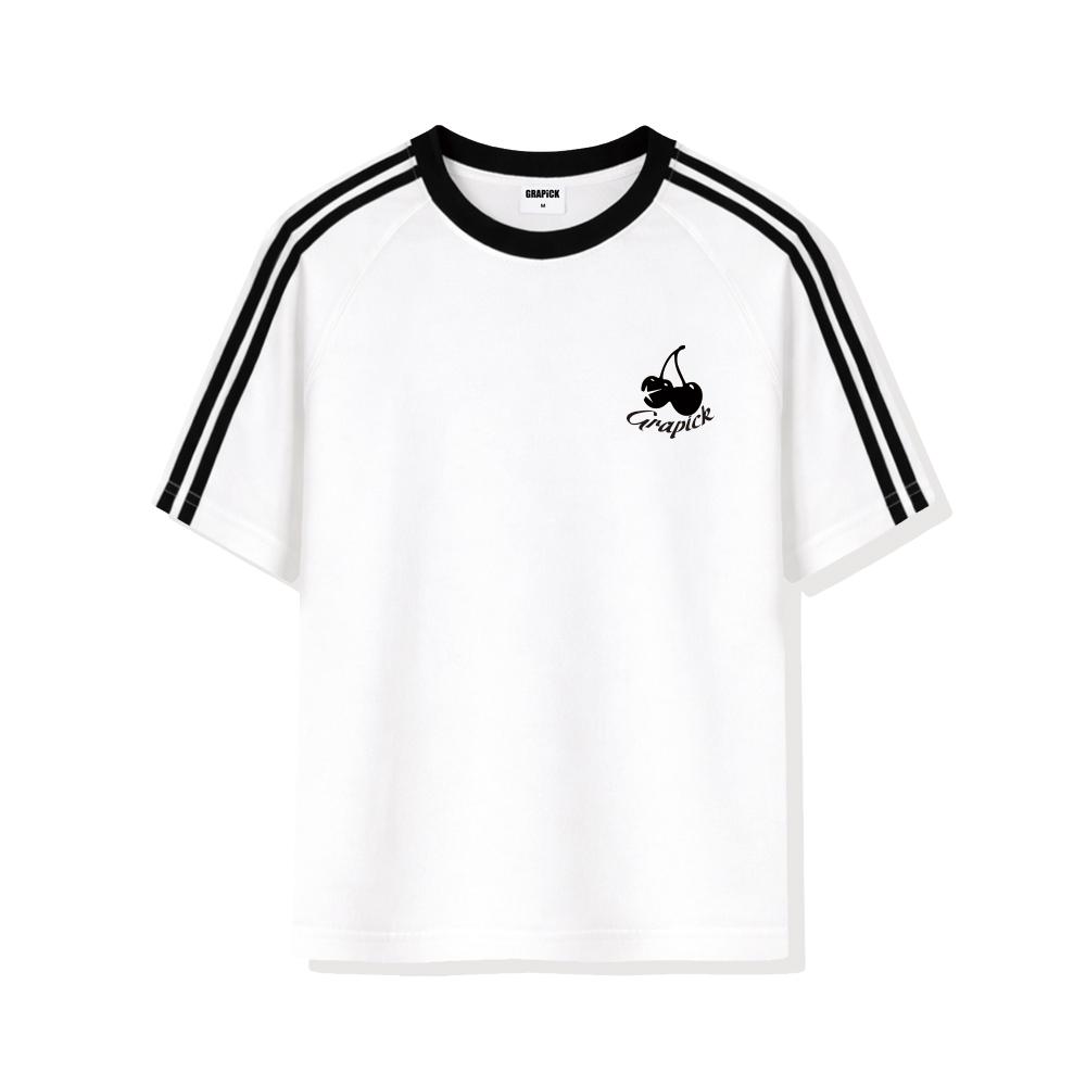 Geulapig Cherry Pick Oversized Track Short Sleeve T-Shirt 4 Colors [Grse_3503]