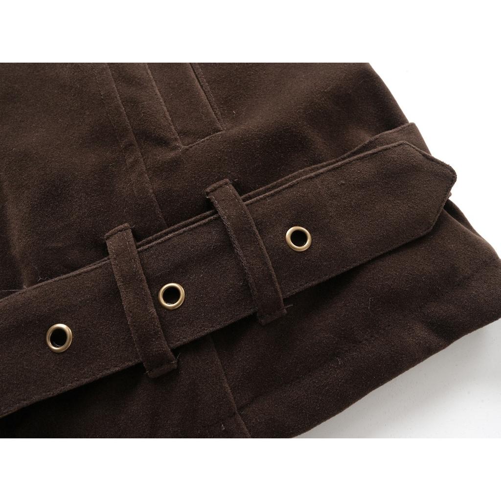 Vintage Fleece Fur Collar Cropped Jacket