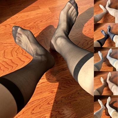 Herren Ultradünne Einfache Transparente Socken Atmungsaktive Business Überkalb Strümpfe
