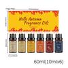 New 10ml Fall Scents For Candle Making 6pcs Cozy Fragrance Autumn Scented Diffuser OilsFor Air Purifier Candle Making Living