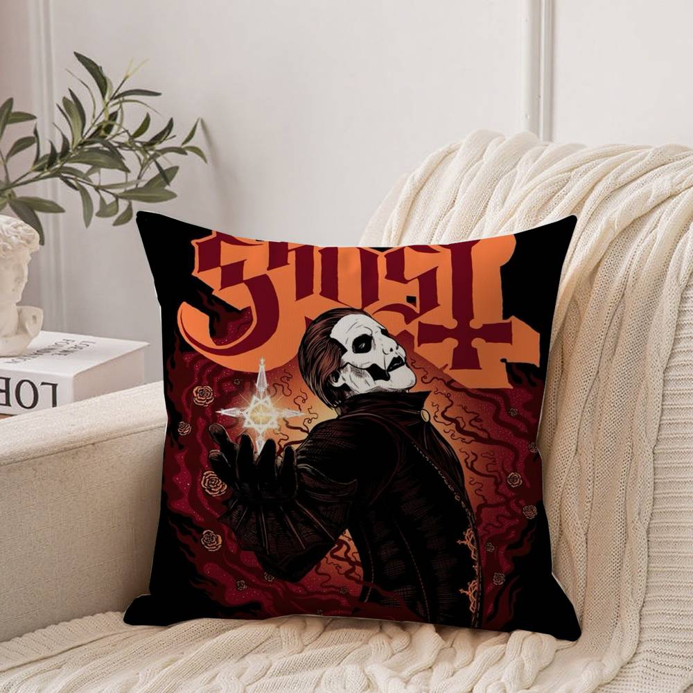 Rock Band Pillow Covers G-GhostS Band Cartoon Pillow Case Home Decor Throw For Sofa Bed Car Room Decor Gift Idea
