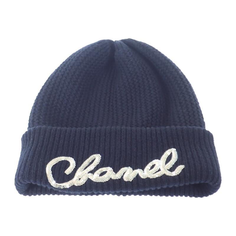 Chanel AA8313 Knit Cap Navy Cashmere Women