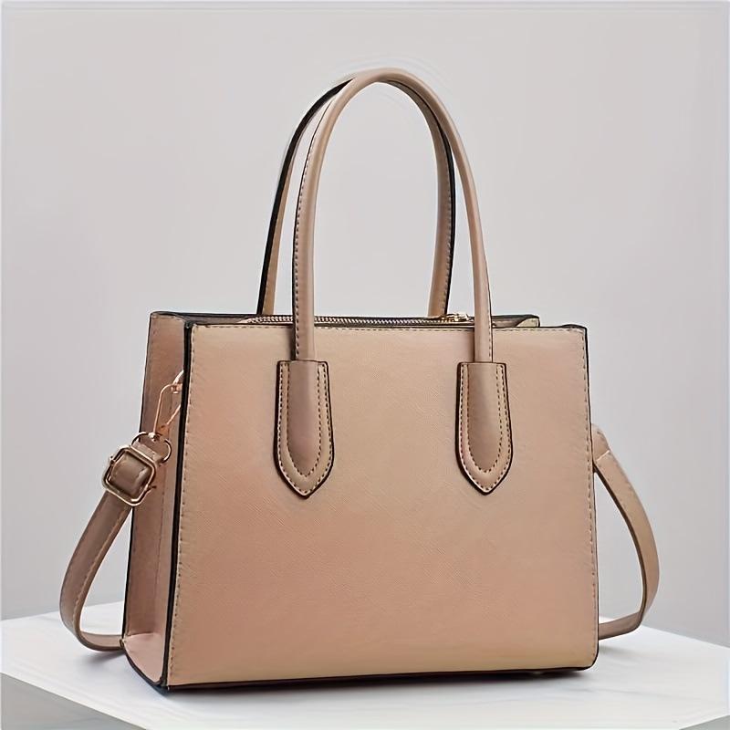 Simple Plain Color Daily Ladies Bag, Stylish Multiway Shoulder & Crossbody Casual Handbag