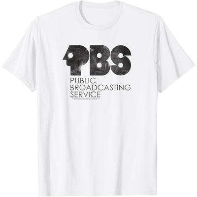 PBS Vintage Groovy Classic Logo Public Broadcasting Service T-Shirt
