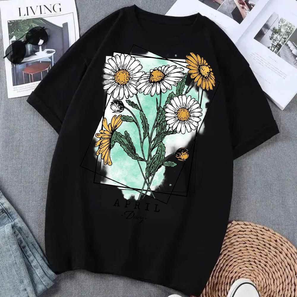 

Beautiful Flower Print Women TShirts Casual Breathable Soft Short Sleeve Tops Loose Comfortable Street Female Clothes Pink T Sh S