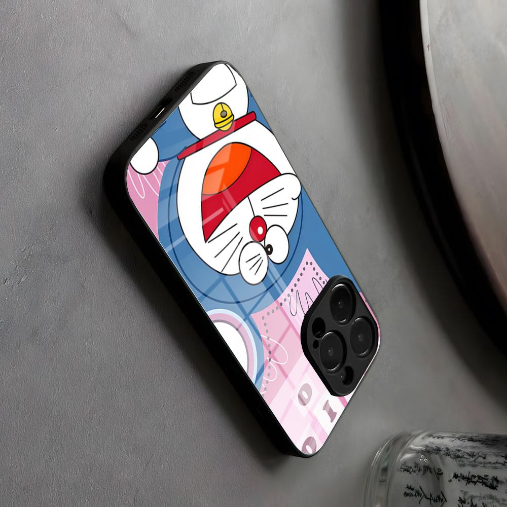 Doraemon Phone Case Glass For IPhone17 Air 16 15 17 14 Pro Max 13 12 11 X Wholesale And XS XR Plus For Samsung S 25 24 23 22