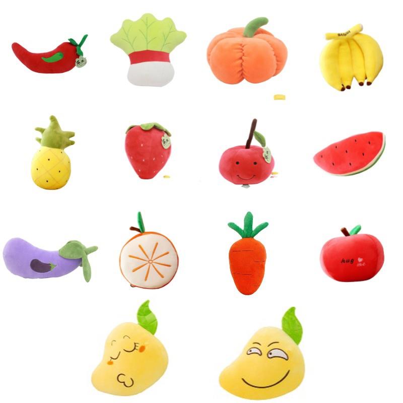 Cuddly Plush Fruits Vegetables Keychain Pendant Dolls Banana Orange Peach Eggplant Carrot