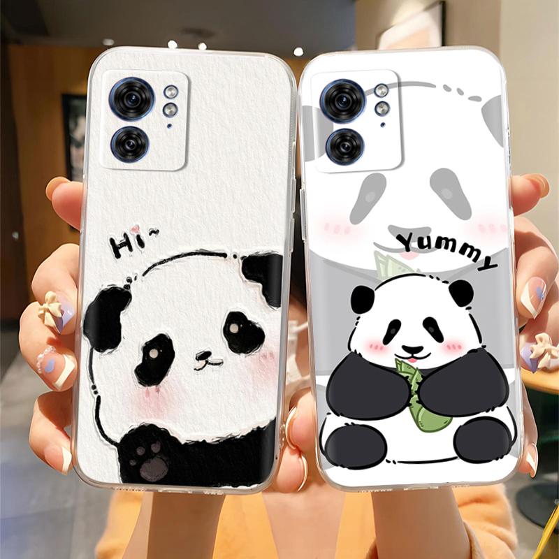 For Moto Edge 40 XT2303-2 Phone Case Panda Butterfly Soft Clear Slim Silicone Phone Cover for Motorola Moto Edge40 Edge 40 pro