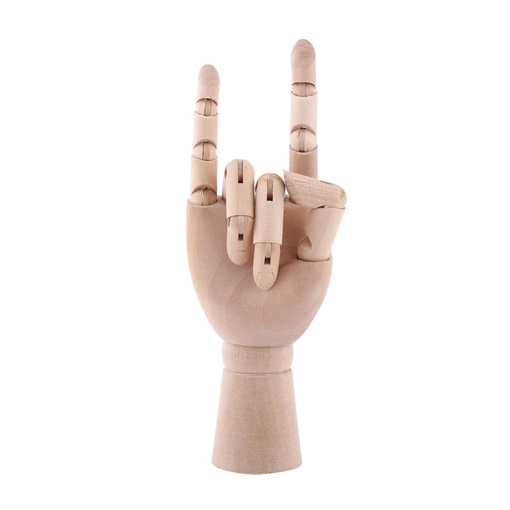 1pcs Flexible Movable Fingers Wooden Hand Model Adjustable Joint Right Hand Sketch Drawing