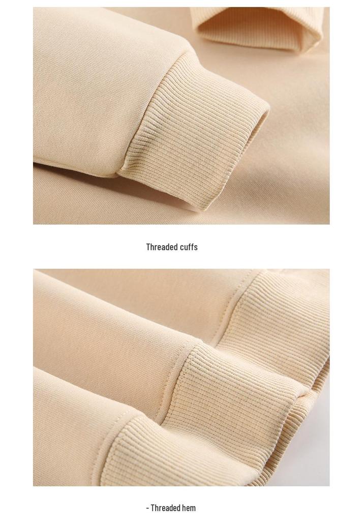 2025 Autumn/Winter Plus Velvet Thick Hoodie: Unisex Fox Cotton, Round Neck, Casual Korean Style