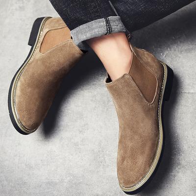 Herrenstiefel aus Wildlederimitat Mode Warme Freizeitschuhe Slipper Neue Trendschuhe für Herren Stiefeletten High Top Chelsea Boots Herrengröße 48