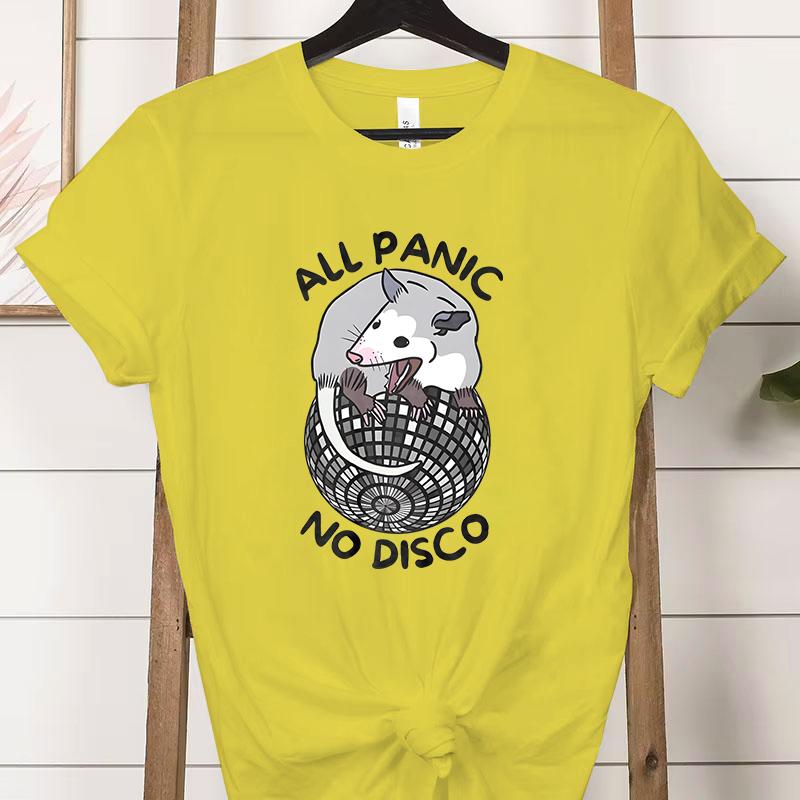 

Все паникуют, никакой дискотеки Опоссум Футболки Женские Смешные Кричащие Уличный Мусор Кот Графическая Футболка Смешной Поссум Ретро Любитель Животных Футболка 3XL