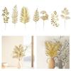 10Pieces Realistic Artificial Leaf Golden Leaf Simulation Leaf For Chinese New Year Wedding Decoration Vase Arrangements