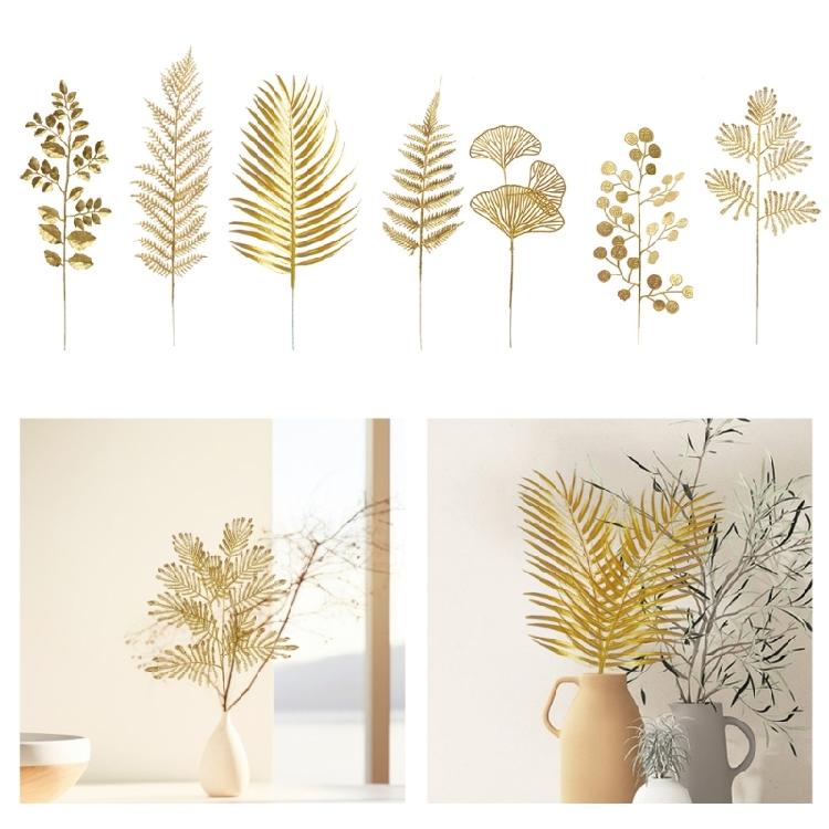 10Pieces Realistic Artificial Leaf Golden Leaf Simulation Leaf For Chinese New Year Wedding Decoration Vase Arrangements