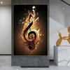 Abstract Colorful Instrument Neon Music Symbol Poster and Print Canvas Painting Wall Art Picture For Nordic Room Home Decor Gift No Frame