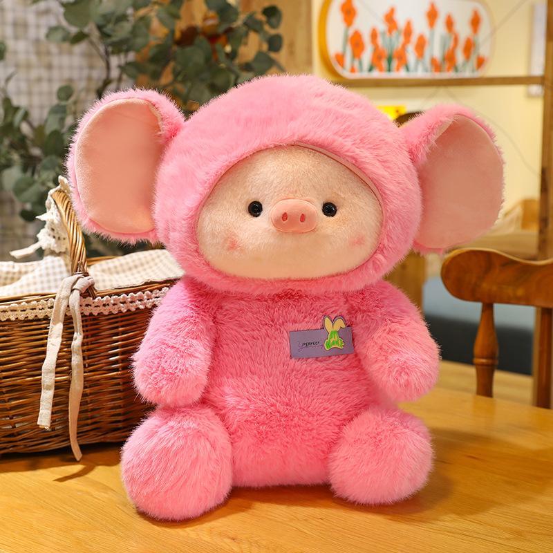 Cute Hood Pig Doll Plush Toy Girl Bed Sleeping Doll Warm Heart To Accompany Girlfriend Birthday Gift
