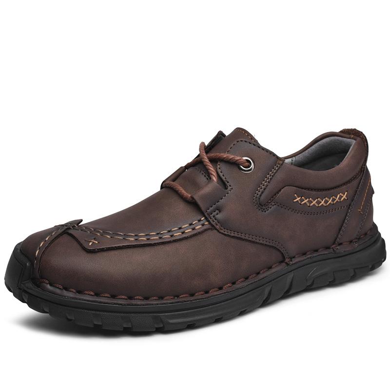 Fashion Good Quality Handmade Casual Leather Shoes Men Slip On Design Man Shoes Outdoor Male Sneakers For Antumn & Winter