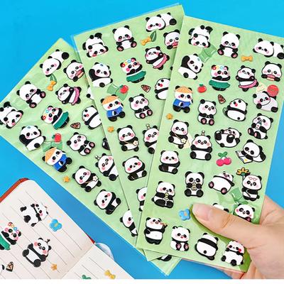3D Bubble Panda PVC Sticker Dress Up Material Decorative Cartoon Foam Stickers Cute Kawaii Panda Bubble Sticker Educational