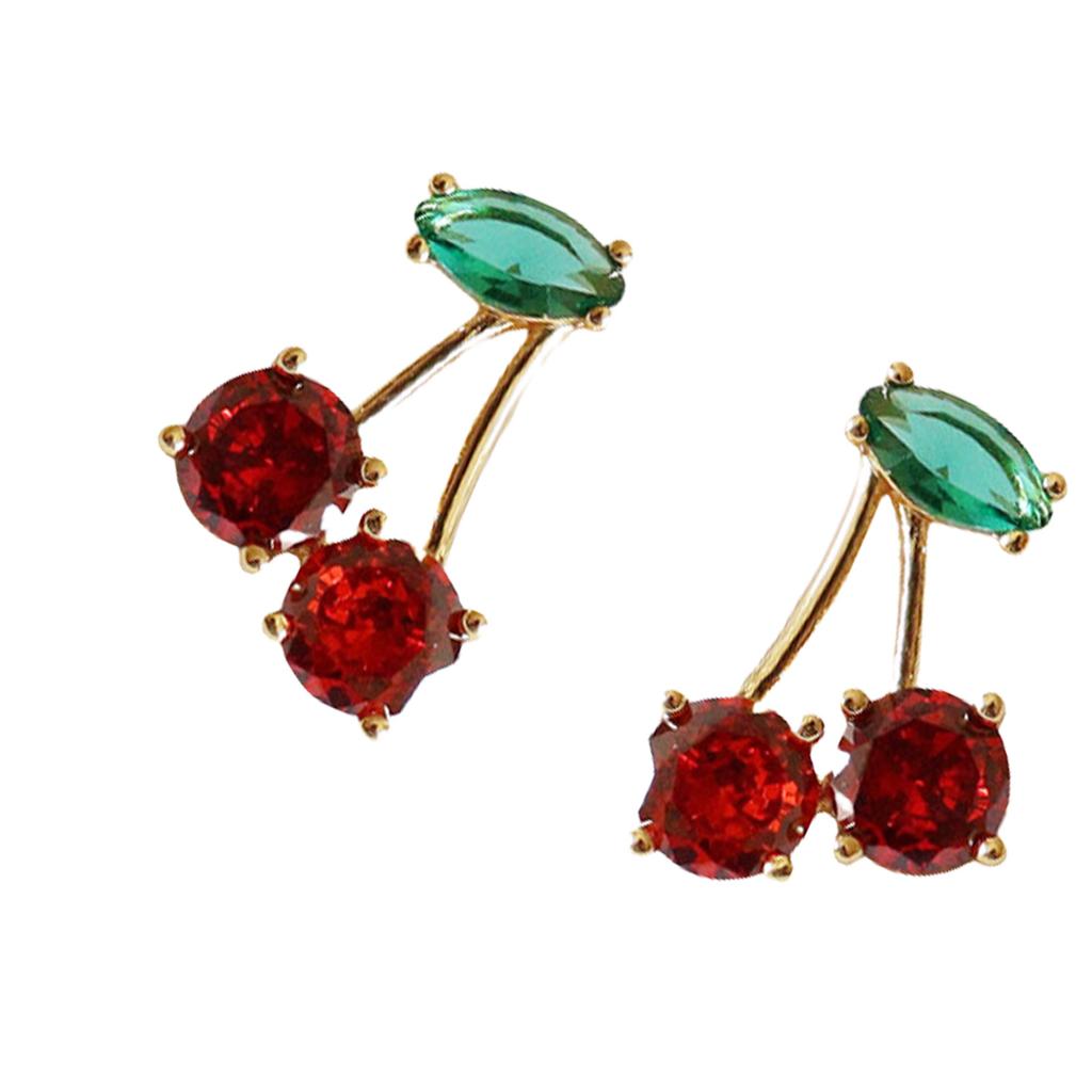 Sweet Cherry Earrings Delicate Fruit Earrings Alloy Texture Pendant Earrings Suitable for Playful and Elegant Style