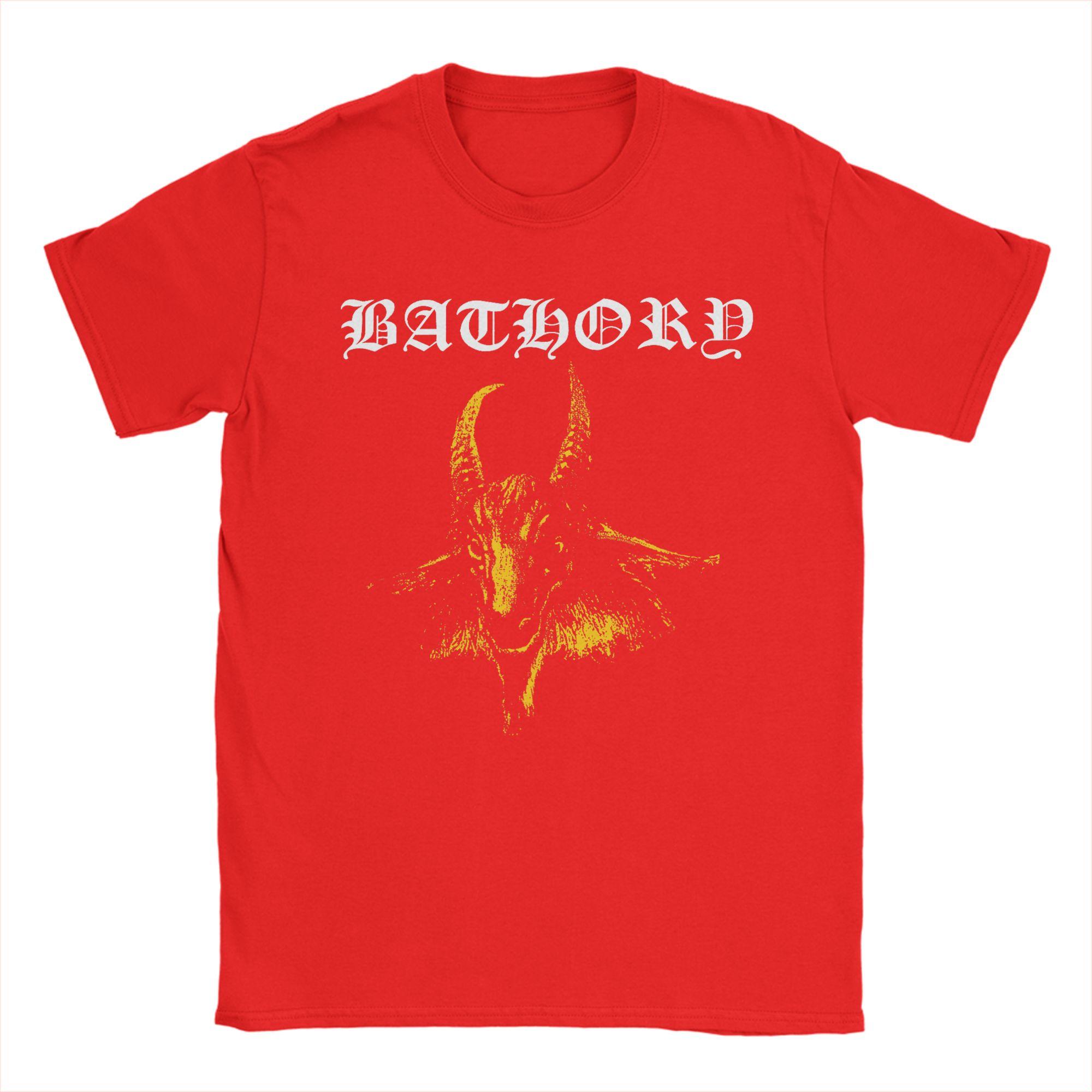

Bathory Goat Logo Men T Shirt Vintage Tee Shirt Short Sleeve O Neck TShirt Pure Cotton Printed Clothes S