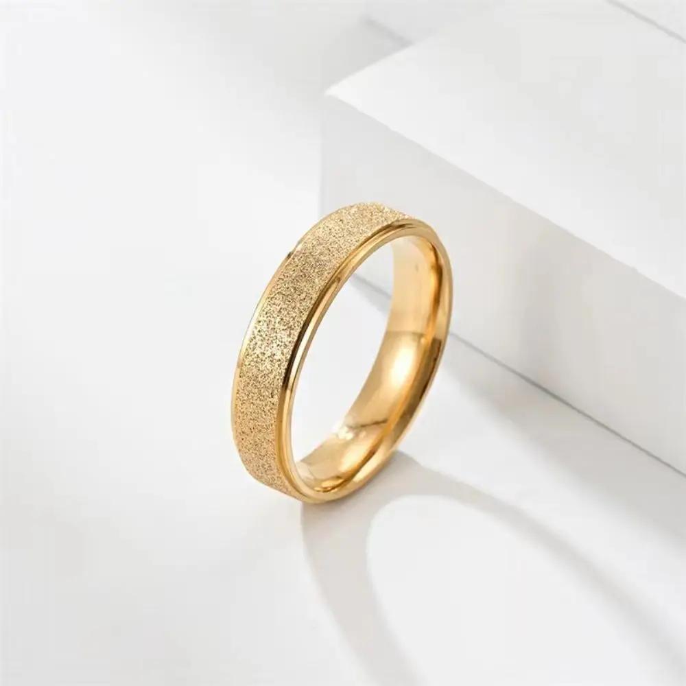 

Горячий дизайн 6 мм матовое кольцо из нержавеющей стали простое личностное обручальное кольцо для модных женщин мужчин ювелирный подарок 12 золотой