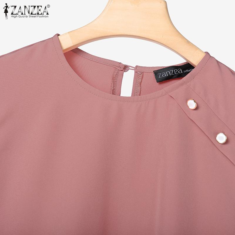ZANZEA Women Long Sleeve Blouse and Long Pleated Skirts Casual Two Piece Suit Sets