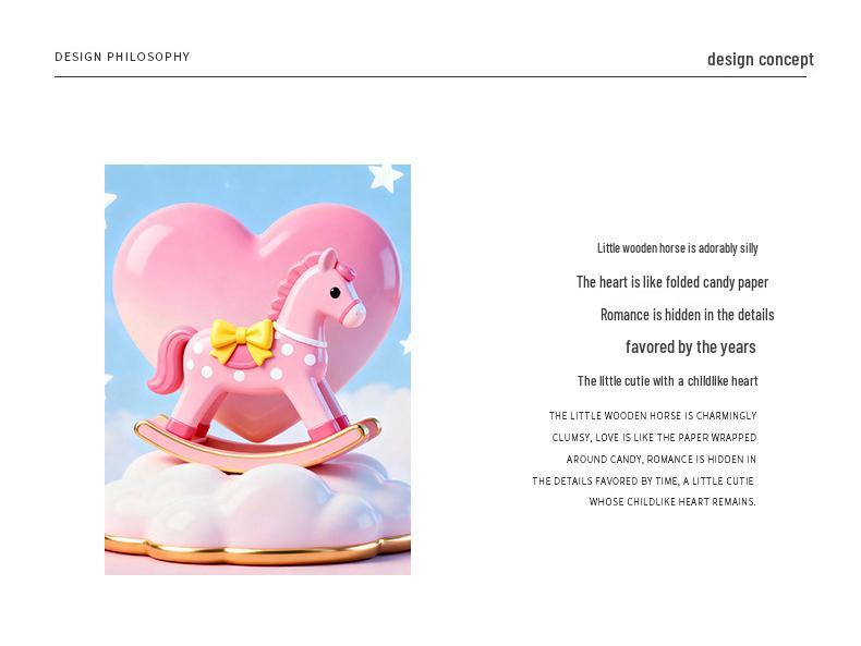 Sterling Silver Korean Style Heart Rocking Horse Stud Earrings - Playful Gift for Women & Students