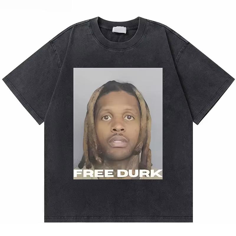Washed Vintage Rapper Lil Durk Healing Tour Tshirt Unisex Women Hip Hop Fashion Oversized Tshirt Unisex Casual Cotton T Shirts M