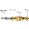 Drill Tap Combination for Titanium Coated HSS 1/4inch Hex Shank Metric Thread Dr