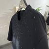 Trend Fashion Summer Bottoming Shirt Men O-Neck Letter Printing Diamonds Korean Casual Short Sleeve Loose Pullovers T-shirt Tops