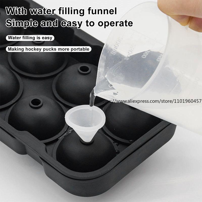 Large Sphere Ice Cube Molds 4/8 Grid Whiskey  Mold Leak-free Round  Cube Mold Easy Fill & Release  Ball Maker Tools