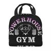 Powerhouse Gym Logo Thermal Insulated Lunch Bag Women Bodybuilding Fitness Portable Lunch Container Travel Storage Food Box