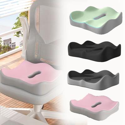 Almofada de Assento de Espuma de Memória para Carro e Escritório Suporte Lombar e Quadril Corretor de Postura Conforto Respirável Almofada para Cadeira de Estudante
