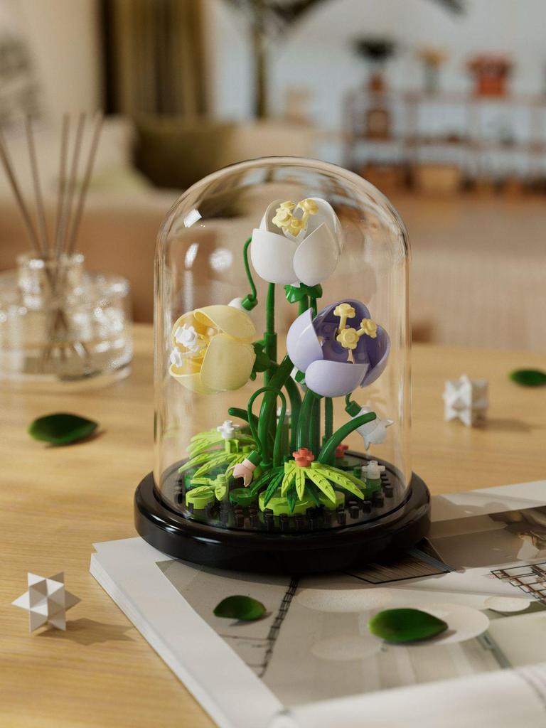 Hibiskusblüten-Bausteine – kompatibel mit Lego, lustiges Zusammenbauspielzeug für Kinder, ideal für den Valentinstag