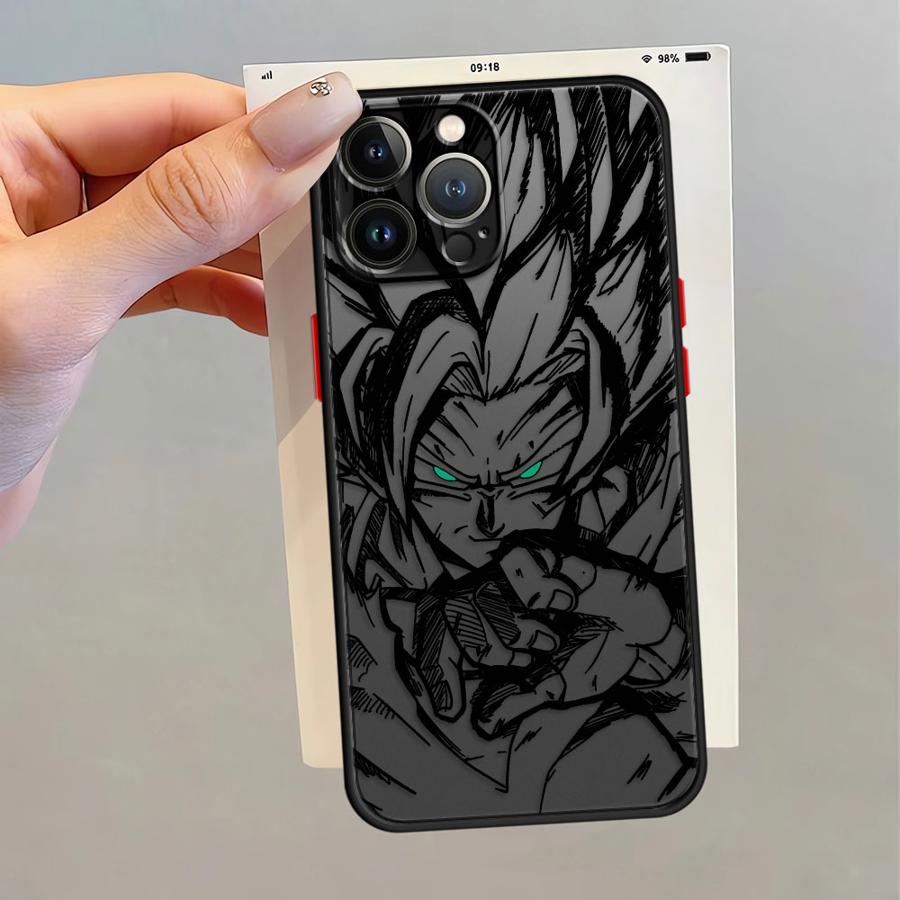 Soft Shell Case for iPhone 15 Pro Max 7 8 SE 16 Pro 16e SE 11 Pro Max 14 XR 13 Pro 12 Mini XS X 6s Dragon Ball Goku Vegeta