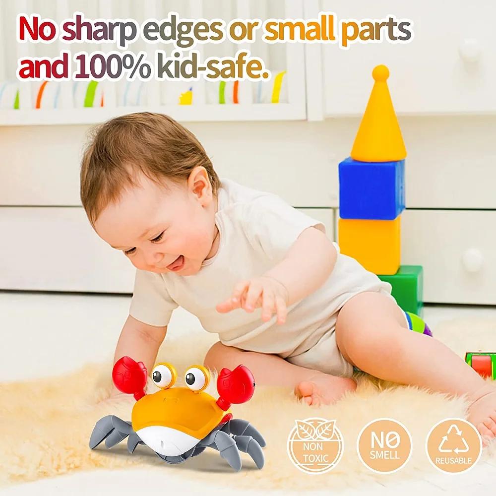 Dancing Crab Run Away Toys Baby Crawling Escape Crabs Toys Kids Electronic Toys Interactive Toddler Tummy Time Battery Version
