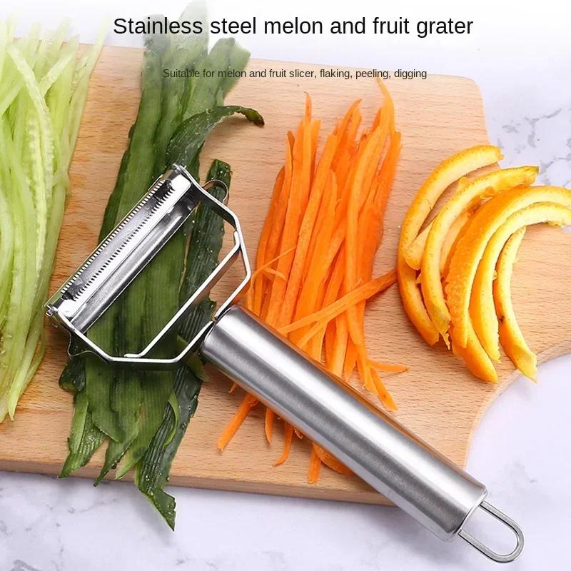 Hot 2 In 1 Stainless Steel Multifunctional Vegetable Peeler and Grater Potato Carrot Onion Shredder Fruit Home Kitchen Bar Tools