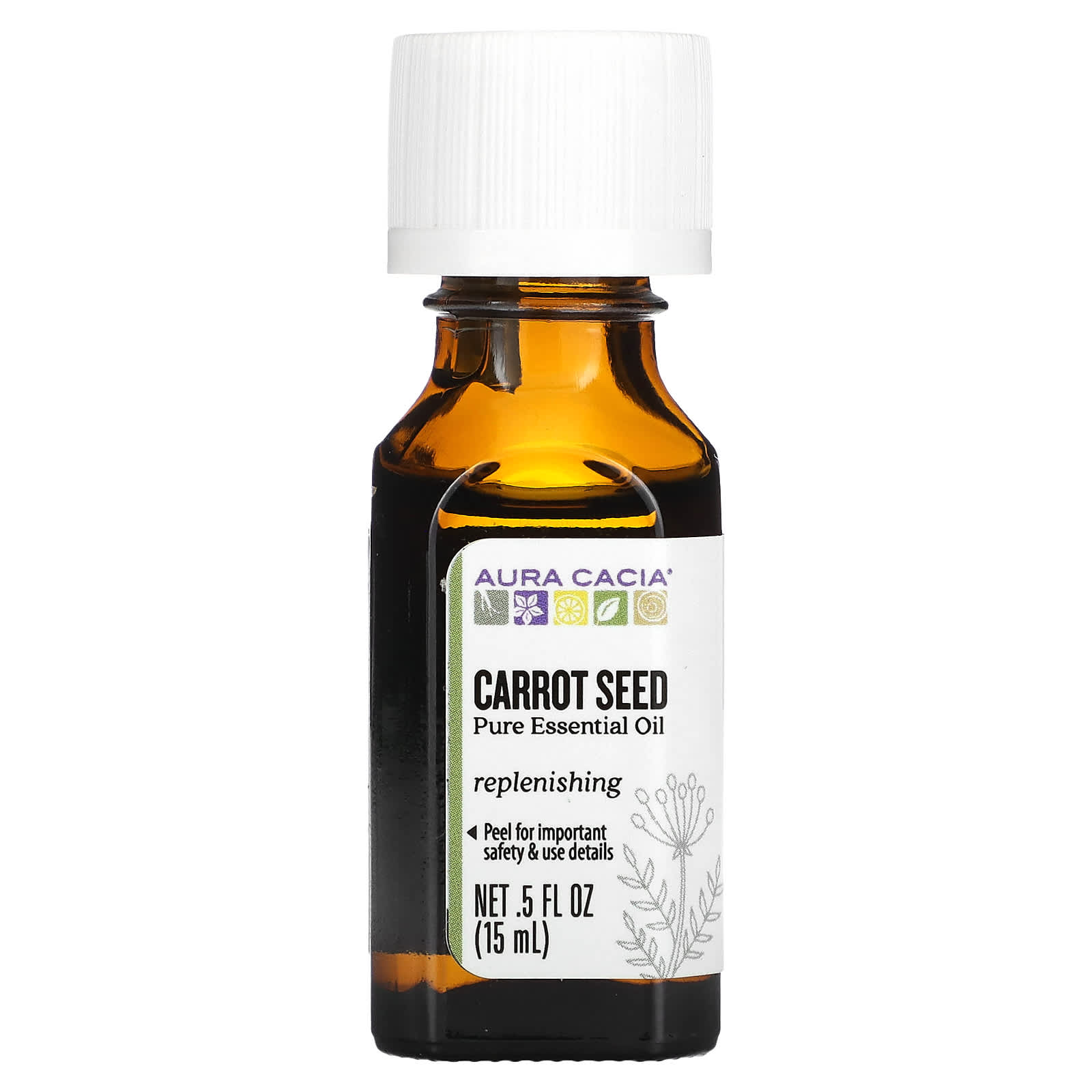 

Aura Cacia, чистое эфирное масло, семена моркови, 0,5 жидких унций (15 мл)