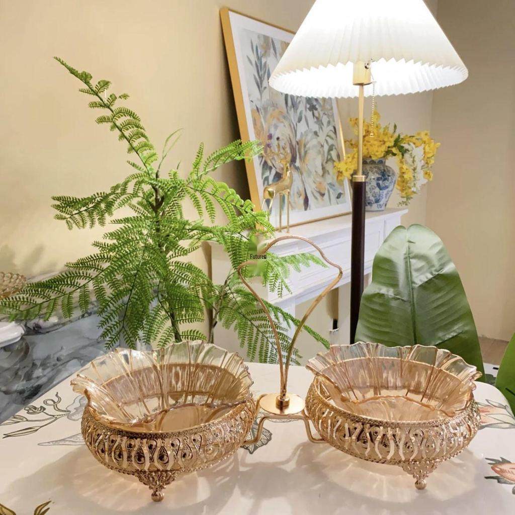 Platou Modern European pentru Fructe pentru Măsuța de Cafea din Living, Coș pentru Gustări și Fructe Uscate de Lux Light