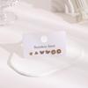 Stainless Steel Stud Earrings Set with Zirconia: Butterfly, Star, Heart & Four-Leaf Clover Designs