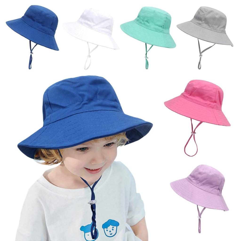 [Misia Luxury] Sun Hat, Hat, Bucket Cap, with Chin Strap, for Boys, Girls, Children, Toddlers, Kids, Sun Protection, UV Protection, Beach, Travel,
