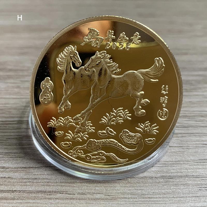 Dekorace Mince 2026 Znamení Zvěrokruhu Kůň Barevná Pamětní Medaile Rok Koně Narozeniny Malý Dárek Kovová Řemesla
