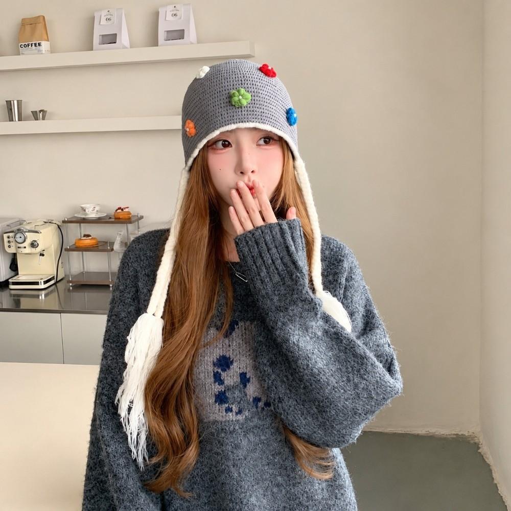 Windproof Beanie Cap for Women Ear Protection Pullover Caps  for Walking Travel Shopping