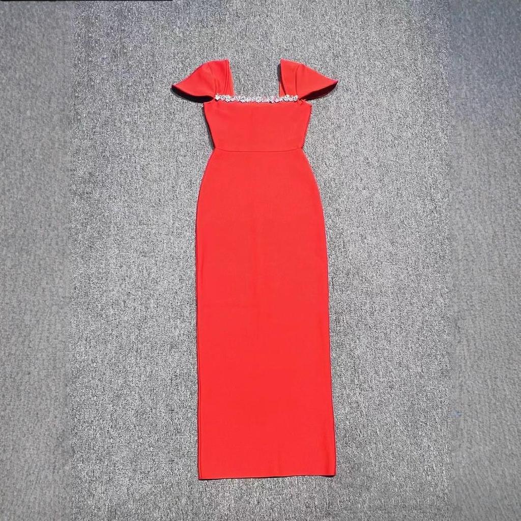 Elegant Rhinestone-Encrusted Bodycon Evening Dress