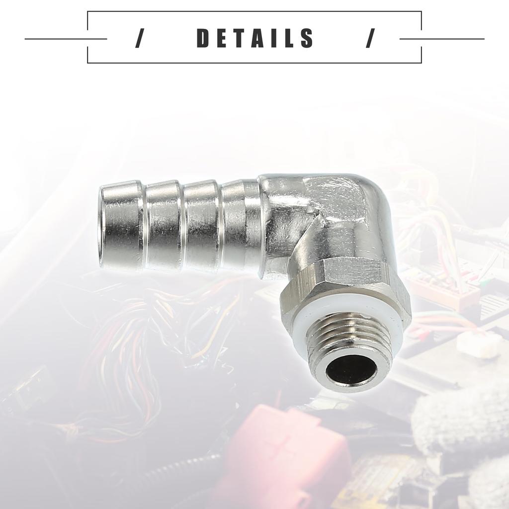 Motoforti Universal Auto 90 Grad Messing Fitting Schlauchadapter, Schlauchfitting, 10mm 3/8" Stacheldraht