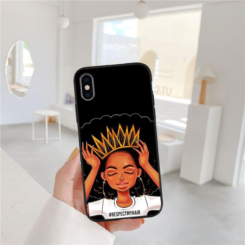 CJ88 Poppin Black Girl Soft Shell Phone Case for Xiaomi Poco C40 C50 C51 C55 C65 C71 C75 F3 F5 F6 F7 M2 M3 Pro Ultra