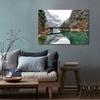 Spectacular Nature Wall Art Modern Print Featuring Aurora Waterfalls Mountains Serene Landscape Living Room Decor
