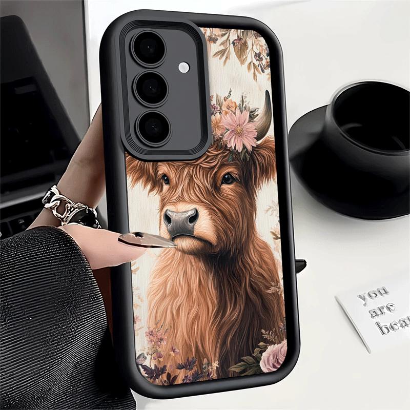 Coque de téléphone pour Samsung Galaxy A17 A16 A15 A14 A13 Vache des Highlands Mignonne A56 A36 A26 A55 A35 A25 A54 A34 A24 A53 A33 A23 A07 A06